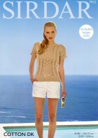 Knitting Pattern - Sirdar 7912 - Cotton DK - Woman's Top